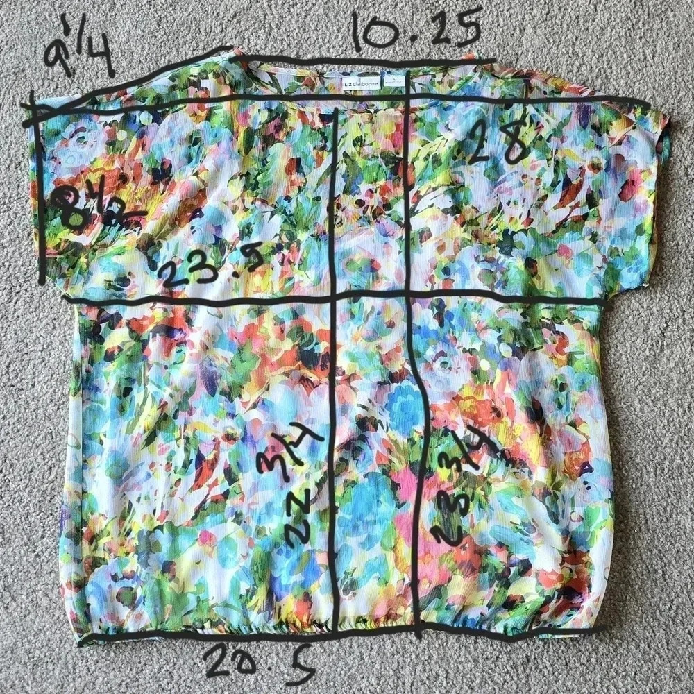 Liz Claiborne, Size L, Floral Blouse - Picture 7 of 7
